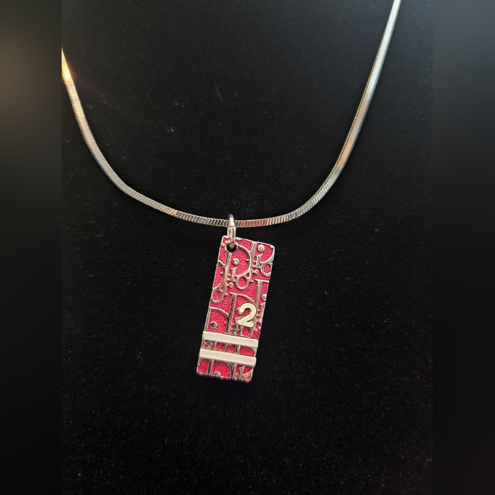 🛑SOLD‼️Christian Dior Oblique Trotter Pendant No. 2 Necklace